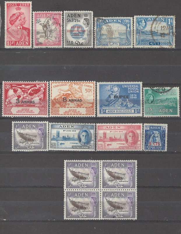 COLLECTION LOT # 5140 ADEN 17 MANY MNH STAMPS 1937 CV+$11