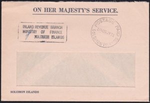 SOLOMON IS 1978 Official cover  - POSTAGE PAID cds.........................A7746