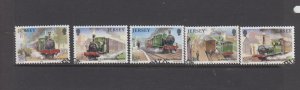 Jersey 1985,  Railways   set of 5,  Fine Used