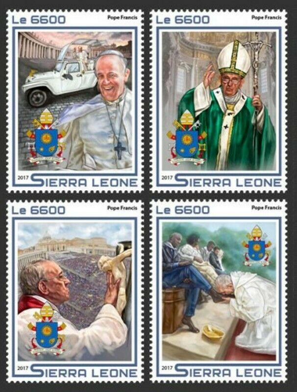 Sierra Leone - 2017 Pope Francis - 4 Stamp Set - SRL17512a