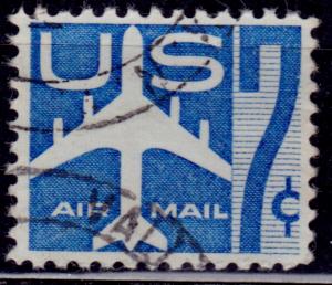 United States, 1958, Airmail, Silhouette of Jet Airliner, 7c, sc#C51, used