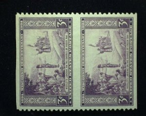 HS&C: Scott #739a Vertpair imperf horiz  Philatelic Found expert genuine MLH XF