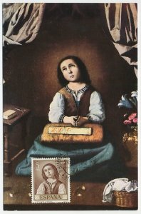 Maximum card Spain 1962 The young Virgin praying - Zurbaran