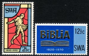 1970 South West Africa SWA Bible Society set Sc# 331 332 MNH CV: $6.85