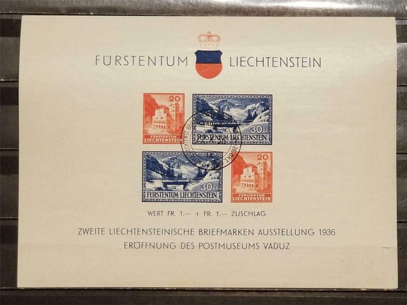 LIECHTENSTEIN Scott B14 Souvenir Sheet Used T445