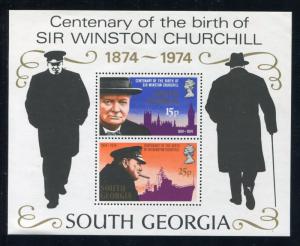 South Georgia 40a Winston Churchill 1974 Parliament Big Ben, Battleship. x21891