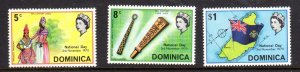 DOMINICA #301-303 1970 NATIONAL DAY MINT VF NH O.G