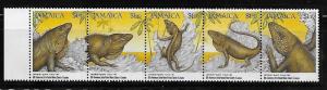 Jamaica 1991 Iguana natural history society strip MNH