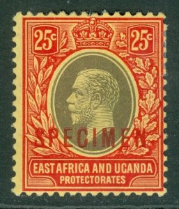 SG 50as East Africa & Uganda protectorate 1912. 25c overprinted specimen in...