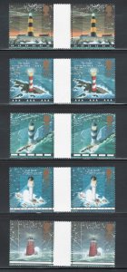 Great Britain 1998 Lighthouses Scott # 1804 - 1808 MNH (Gutter Pairs)