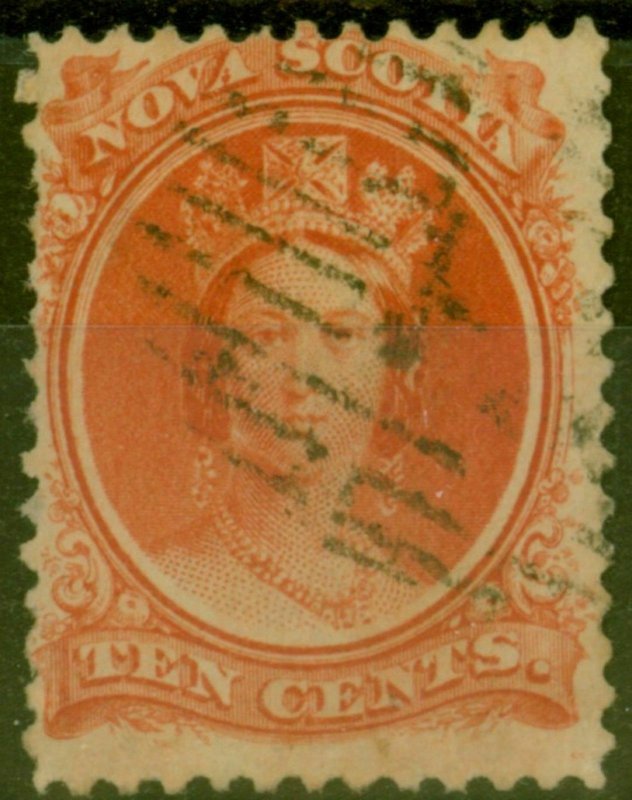 Nova Scotia 1860 10c Scarlet SG16 Fine Used