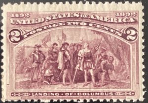 Scott #231 1893 2¢ Columbian Landing of Columbus MNH OG