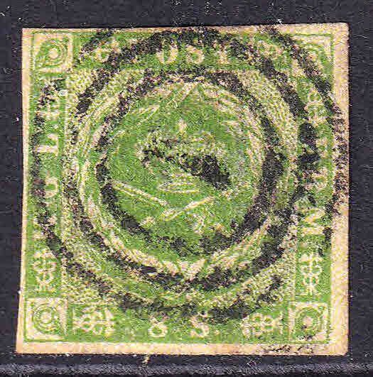 DENMARK 5a YELLOW GREEN USED F/VF SOUND $80 SCV