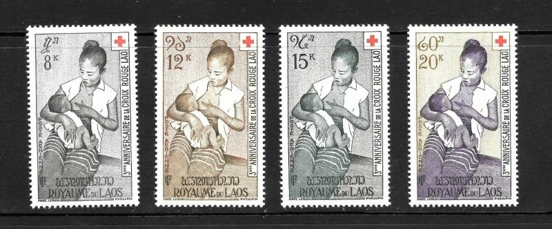 Laos  (1958)  - Scott # C31 - C34,