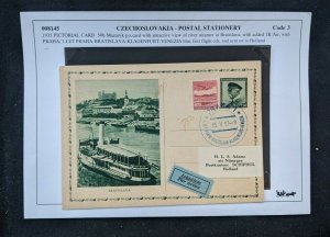 1935 Bratislava Czechoslovakia Postal Stationary Airmail Cover to Holland