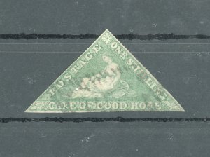 1855-62 CAPE OF GOOD HOPE, Stanley Gibbons #8, 1 shilling bright yellow green -