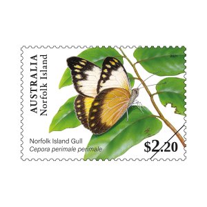 Stamps of Australia 2021- Set of Norfolk Island Butterflies Gummed Stamps.