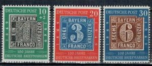 Germany 1949 MNH Stamps Scott B309+667-668 Centenary of German Postage Stamps