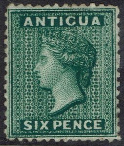 ANTIGUA 1872 QV 6D WMK CROWN CC REVERSED PERF 12½ REGUMMED