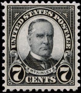 1927 7c William McKinley, Black Scott 639 Mint F/VF NH