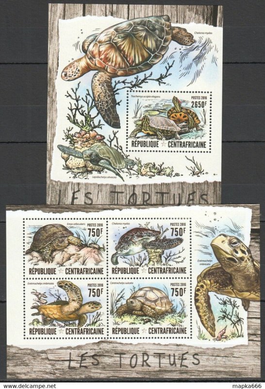 2016 Central Africa Fauna Marine Life Reptiles Turtles Kb+Bl ** Ca020