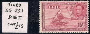 Fiji #119 1 1/2p Outrigger Canoe, Rose Red mint OG H F-VF