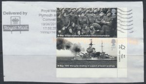 GB 75th Anniversary WWII  1st Used Pair on piece  as per scan 