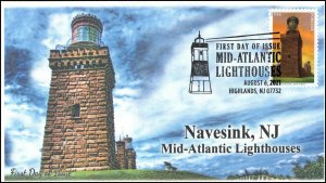 21-248, 2021, Mid-Atlantic Lighthouses, First Day Cover, Pictorial Postmark,