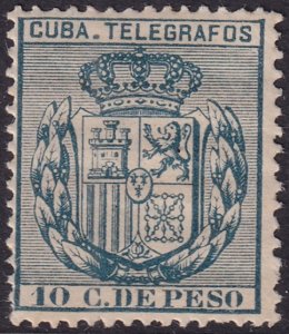 Cuba 1896 telégrafo Ed 82 telegraph MLH* very streaky gum