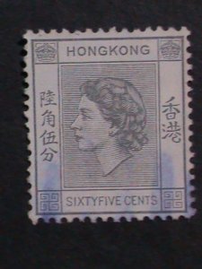 ​HONG KONG-1960 SC#193- 62 YEARS OLD-QUEEN ELIZABETH II LT.CANCEL-KEY STAMP VF