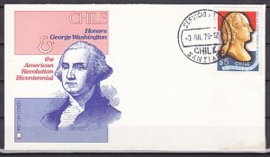 Chile, Scott cat. 492. George Washington & Bicentennial. First Day Cover. ^