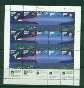 Marshall Islands #90a (1985 Halley's Comet strip of 5) sheet of 15 VFMNH CV $15