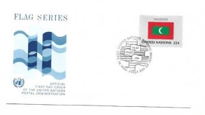 United Nations #481 Flag Series 1986, Maldives, Official Geneva, FDC