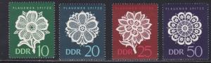 Germany - DDR # 837-840, Lace Designs, NH, 1/2 Cat.