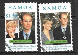 SAMOA SG1042/3 1999 ROYAL WEDDING FINE USED