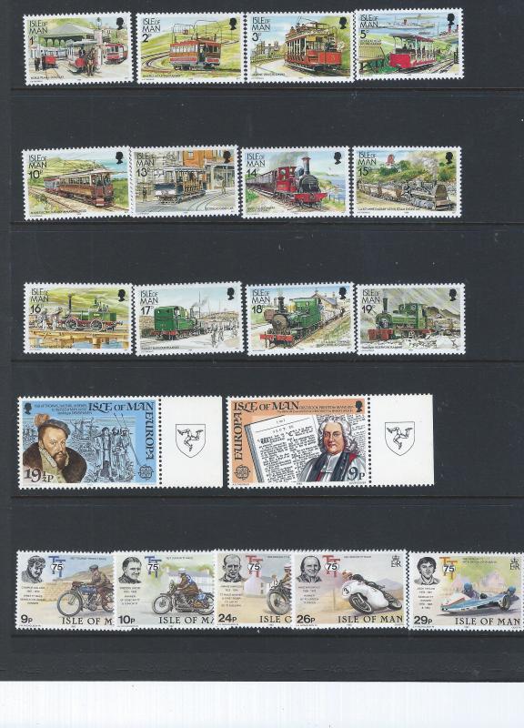 ISLE OF MAN 105 STAMPS  MINT GROUP 6 CENTS EACH