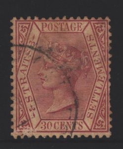Straits Settlements Sc#55 Used - toned
