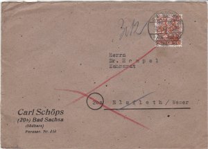 Germany Bad Sachsa 1948 Allied Occupation Stamps Cover to Elsfleth Ref 32373