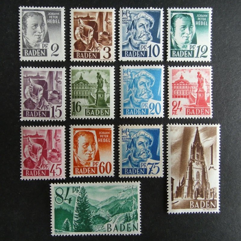 Germany-Baden 1947 Culture, Views of Baden (13v Cpt) MNH