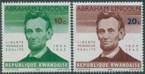 Rwanda 1965 SG92-93 Abraham Lincoln (2) MLH