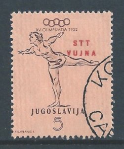 Trieste Zone B #51 Used 5d Olympic Games - Girl Gymnast Ovptd. Stt Vujn...