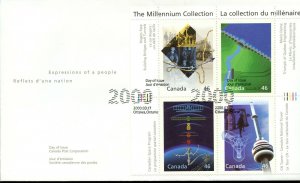 FDC Canada 46c THE MILLENNIUM COLLECTION Stamp Souvenir Sheet - 1999-00