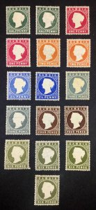 MOMEN: GAMBIA SG #21-34 1886-93 ALL SHADES CROWN CA MINT OG H £410 LOT #68155