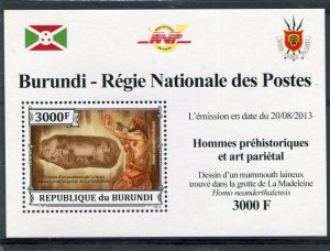 Burundi Republic 2013 PREHISTORIC MAN s/s Perforated Mint (NH)