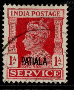 INDIAN STATES - Patiala GVI SG O75, 1a carmine, FINE USED.