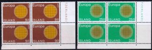 Iceland 1970 Europa CEPT Sc. 420 -1 Block of 4 MNH