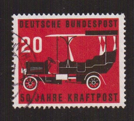 Germany  #728  used  1955  postal motor-bus service