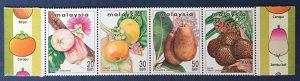 1999 Rare Fruits of Malaysia Horizontal strip of 5V Perf 12½ SG#723ca MNH