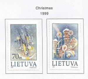 LITHUANIA - 1999 - Christmas  - Perf 2v Set - M L H