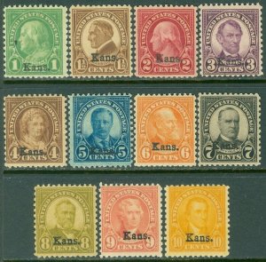 EDW1949SELL : USA 1929 Scott #658-68 Fine-Very Fine, Mint OG LH. Catalog $216.00